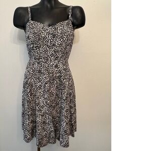 Old Navy Women's Sz M Cami Dress Smock Back Animal Print Vacation Festival Flowy